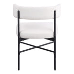 Rivage Linen Textured Fabric Upholstered Dining Chair in Cream