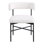 Rivage Linen Textured Fabric Upholstered Dining Chair in Cream