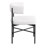 Rivage Linen Textured Fabric Upholstered Dining Chair in Cream