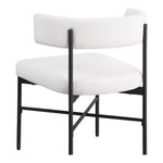 Rivage Linen Textured Fabric Upholstered Dining Chair in Cream