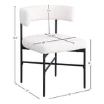Rivage Linen Textured Fabric Upholstered Dining Chair in Cream