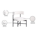 Rivage Linen Textured Fabric Upholstered Dining Chair in Cream