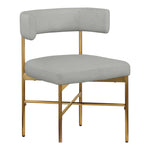 Rivage Linen Textured Fabric Upholstered Dining Chair in Grey
