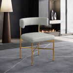 Rivage Linen Textured Fabric Upholstered Dining Chair in Grey