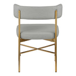 Rivage Linen Textured Fabric Upholstered Dining Chair in Grey