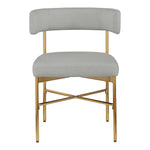 Rivage Linen Textured Fabric Upholstered Dining Chair in Grey