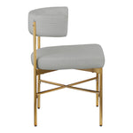 Rivage Linen Textured Fabric Upholstered Dining Chair in Grey