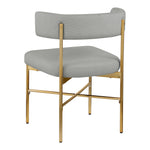 Rivage Linen Textured Fabric Upholstered Dining Chair in Grey