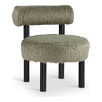 Ambre Vegan Shearling Fabric Upholstered Accent Chair (33065-) in Green