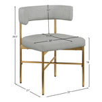 Rivage Linen Textured Fabric Upholstered Dining Chair in Grey