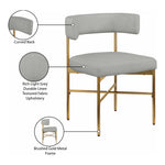 Rivage Linen Textured Fabric Upholstered Dining Chair in Grey