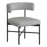 Rivage Linen Textured Fabric Upholstered Dining Chair in Grey
