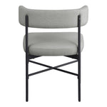 Rivage Linen Textured Fabric Upholstered Dining Chair in Grey