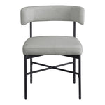 Rivage Linen Textured Fabric Upholstered Dining Chair in Grey