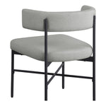 Rivage Linen Textured Fabric Upholstered Dining Chair in Grey