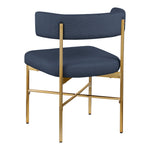 Rivage Linen Textured Fabric Upholstered Dining Chair in Navy