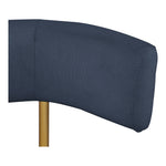Rivage Linen Textured Fabric Upholstered Dining Chair in Navy