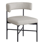 Rivage Linen Textured Fabric Upholstered Dining Chair in Beige