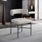 Rivage Linen Textured Fabric Upholstered Dining Chair in Beige