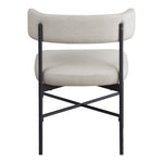 Rivage Linen Textured Fabric Upholstered Dining Chair in Beige
