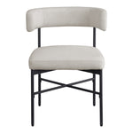 Rivage Linen Textured Fabric Upholstered Dining Chair in Beige