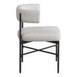 Rivage Linen Textured Fabric Upholstered Dining Chair in Beige