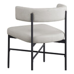 Rivage Linen Textured Fabric Upholstered Dining Chair in Beige