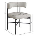 Rivage Linen Textured Fabric Upholstered Dining Chair in Beige