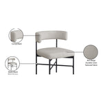 Rivage Linen Textured Fabric Upholstered Dining Chair in Beige
