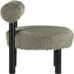 Ambre Vegan Shearling Fabric Upholstered Accent Chair (33065-) in Green