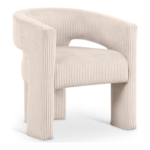 Riz Corduroy Upholstered Accent / Dining Chair in Beige