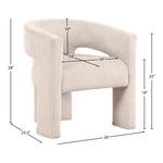 Riz Corduroy Upholstered Accent / Dining Chair in Beige