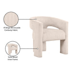Riz Corduroy Upholstered Accent / Dining Chair in Beige