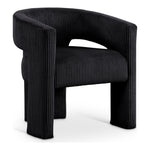Riz Corduroy Upholstered Accent / Dining Chair in Black