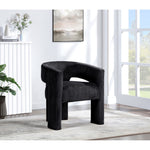 Riz Corduroy Upholstered Accent / Dining Chair in Black