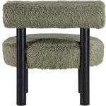 Ambre Vegan Shearling Fabric Upholstered Accent Chair (33065-) in Green