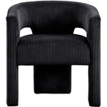 Riz Corduroy Upholstered Accent / Dining Chair in Black