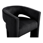 Riz Corduroy Upholstered Accent / Dining Chair in Black