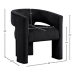 Riz Corduroy Upholstered Accent / Dining Chair in Black