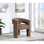 Riz Corduroy Upholstered Accent / Dining Chair in Brown