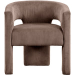 Riz Corduroy Upholstered Accent / Dining Chair in Brown
