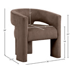 Riz Corduroy Upholstered Accent / Dining Chair in Brown