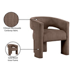 Riz Corduroy Upholstered Accent / Dining Chair in Brown