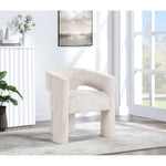 Riz Corduroy Upholstered Accent / Dining Chair in Cream
