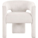 Riz Corduroy Upholstered Accent / Dining Chair in Cream