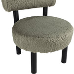 Ambre Vegan Shearling Fabric Upholstered Accent Chair (33065-) in Green