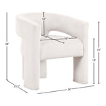 Riz Corduroy Upholstered Accent / Dining Chair in Cream