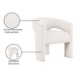 Riz Corduroy Upholstered Accent / Dining Chair in Cream