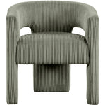 Riz Corduroy Upholstered Accent / Dining Chair in Green