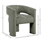 Riz Corduroy Upholstered Accent / Dining Chair in Green
